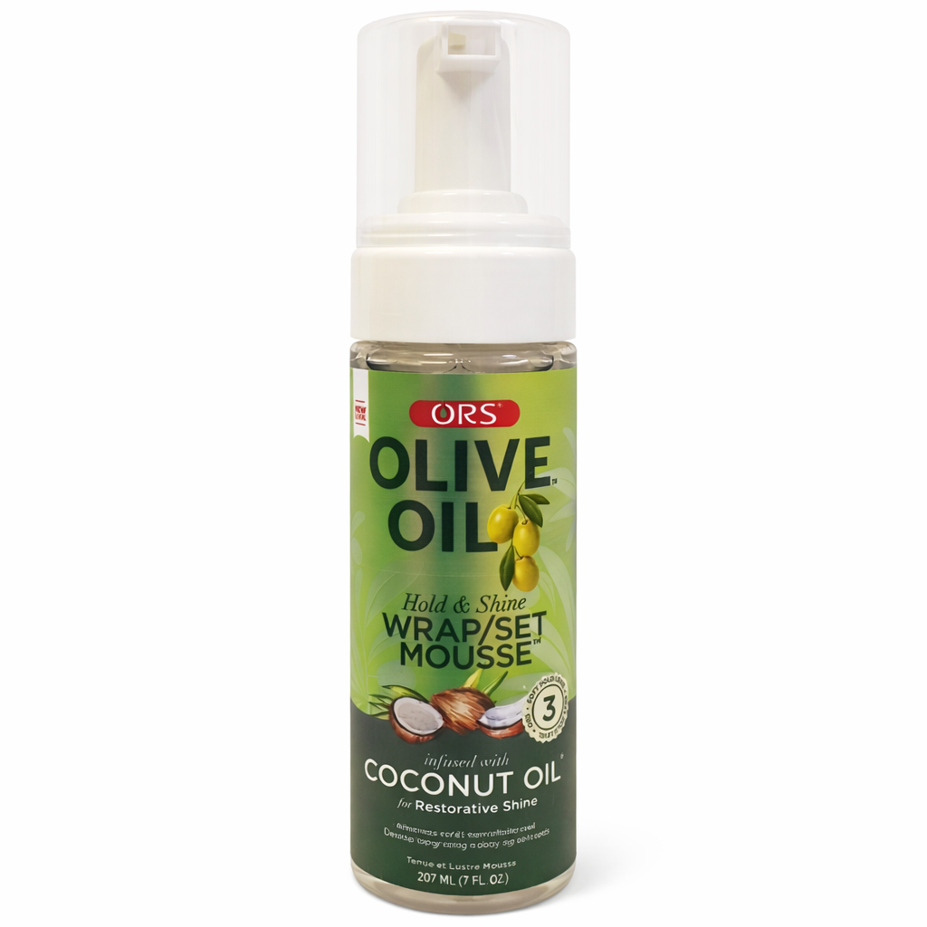 ORS Olive Oil Hold & Shine Wrap/Set Mousse with Coconut Oil 207 ml