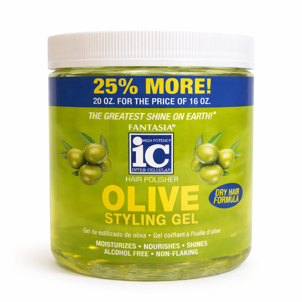 Fantasia IC Olive Styling Gel 20oz – Moisturizing Hair Gel