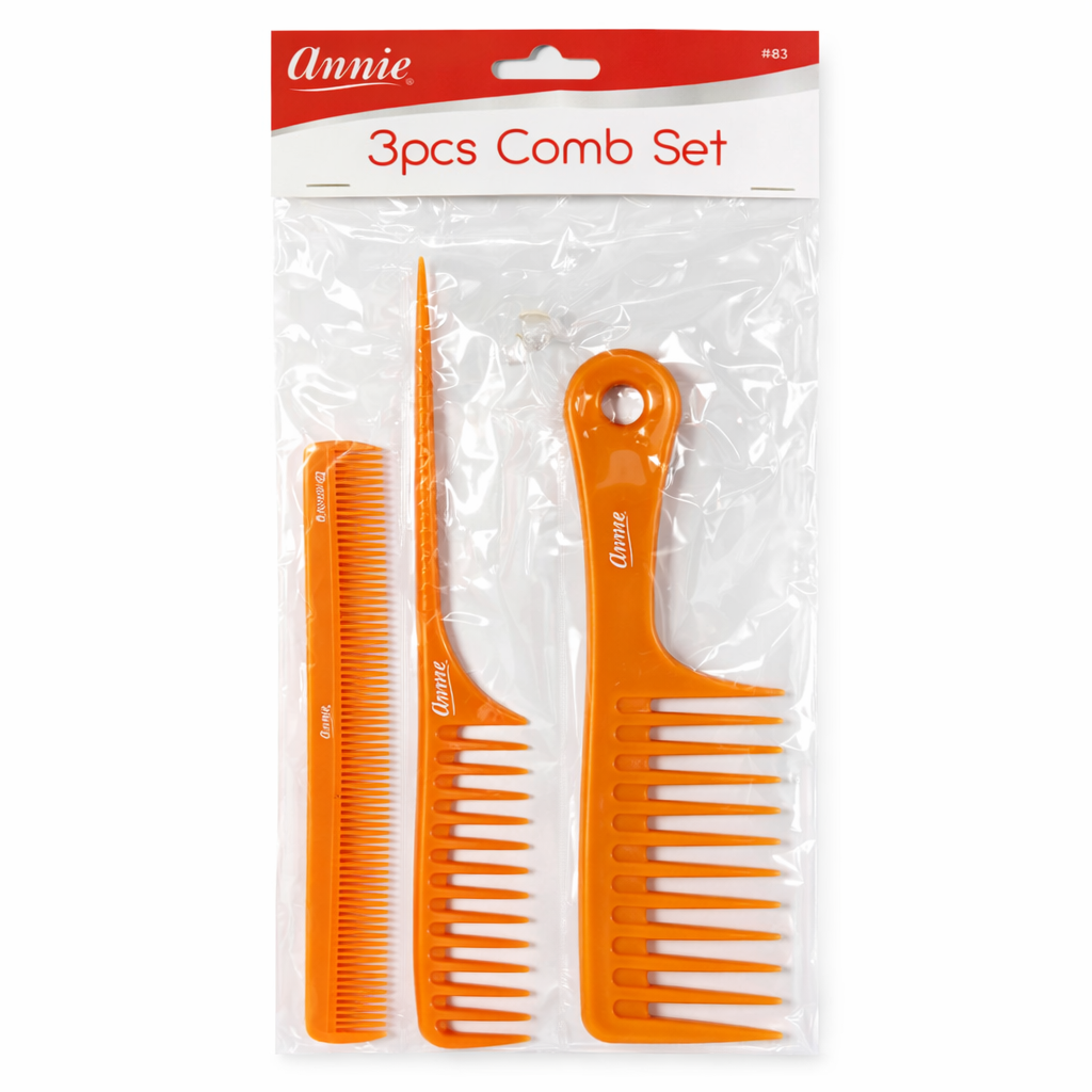 3-pack Kamset – Afro Pick, Wide Tooth & Precision Comb (Annie)