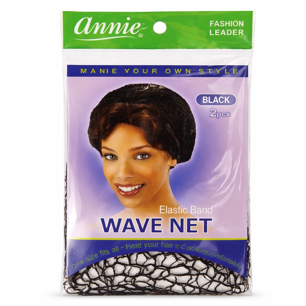 Annie Wave Net Elastic Band – Black (2 pcs)