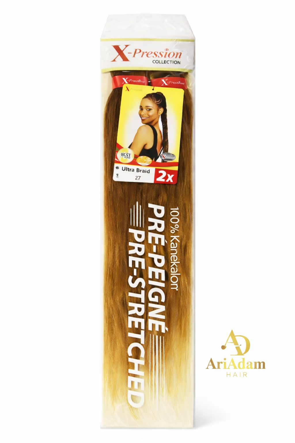 X-Pression Pre-Stretched Ultra Braid 2X – 100% Kanekalon Honungsblond #27