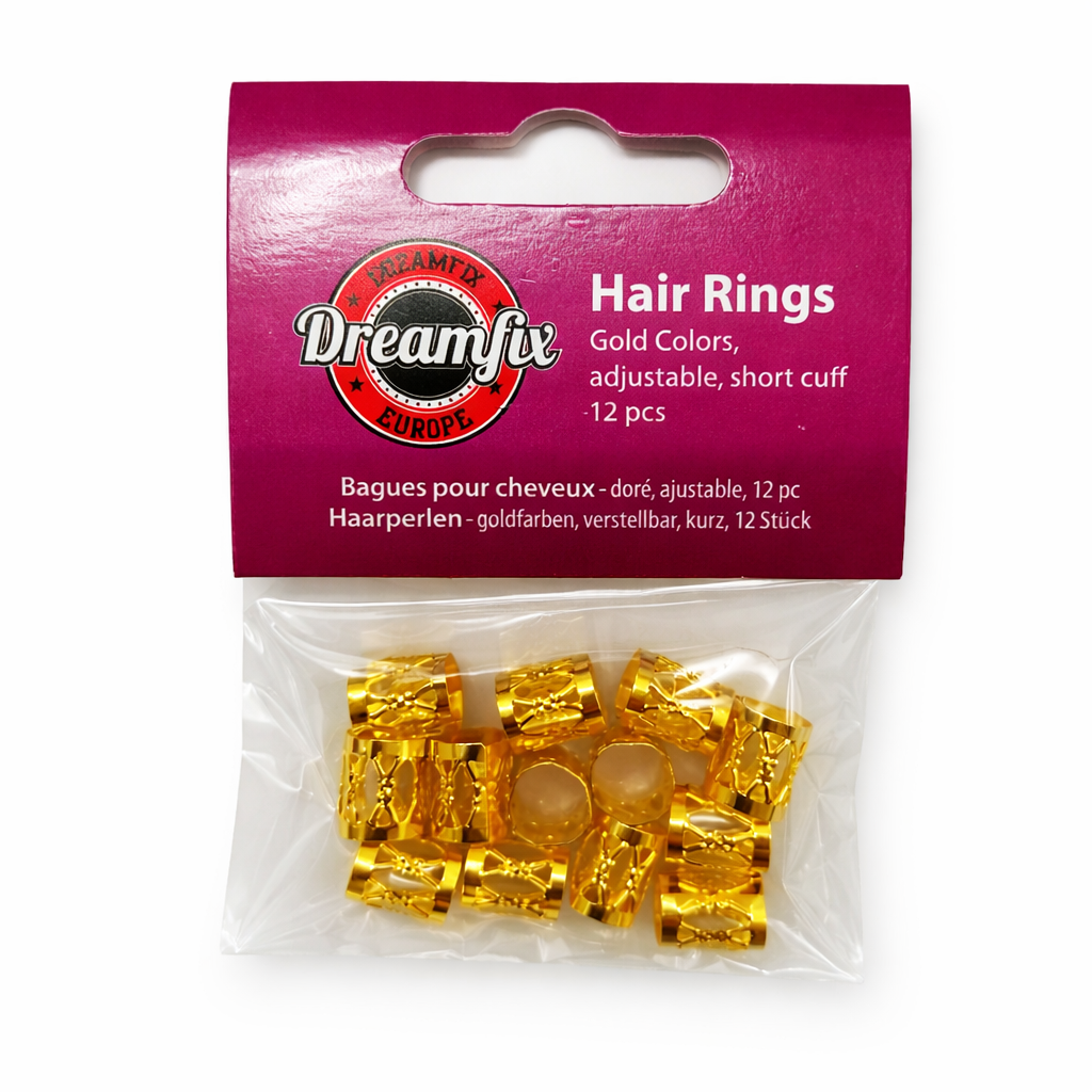 Dreamfix Hair Rings Gold – 12pcs Adjustable Hair Accessories
