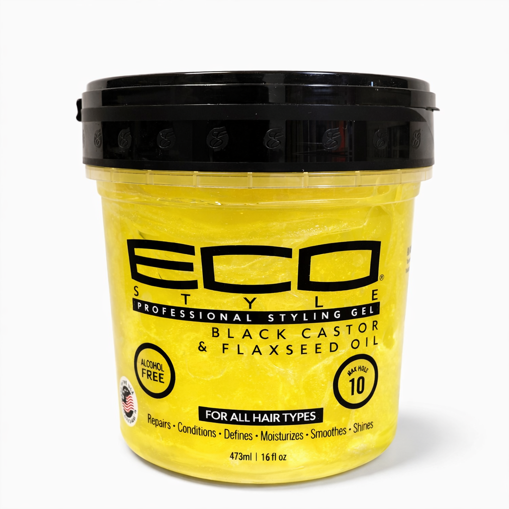 ECO Style Black Castor & Flaxseed Oil Styling Gel 473ml – Max Hold