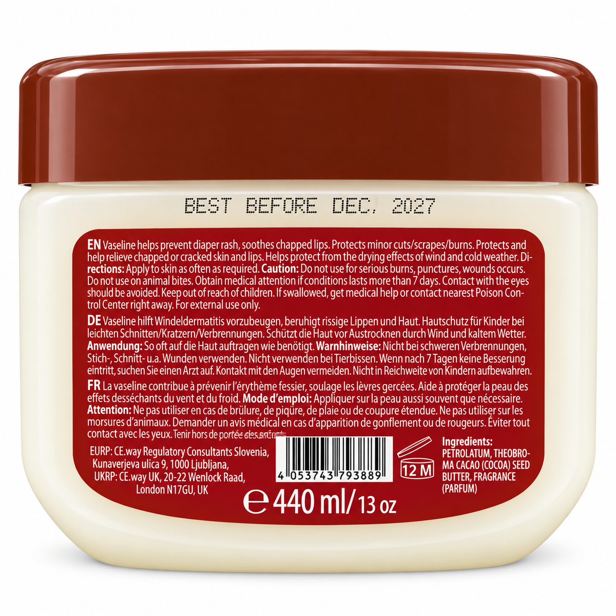 Ebony Baby Jelly Cocoa – Vaseline Petroleum Gel – 440 ml