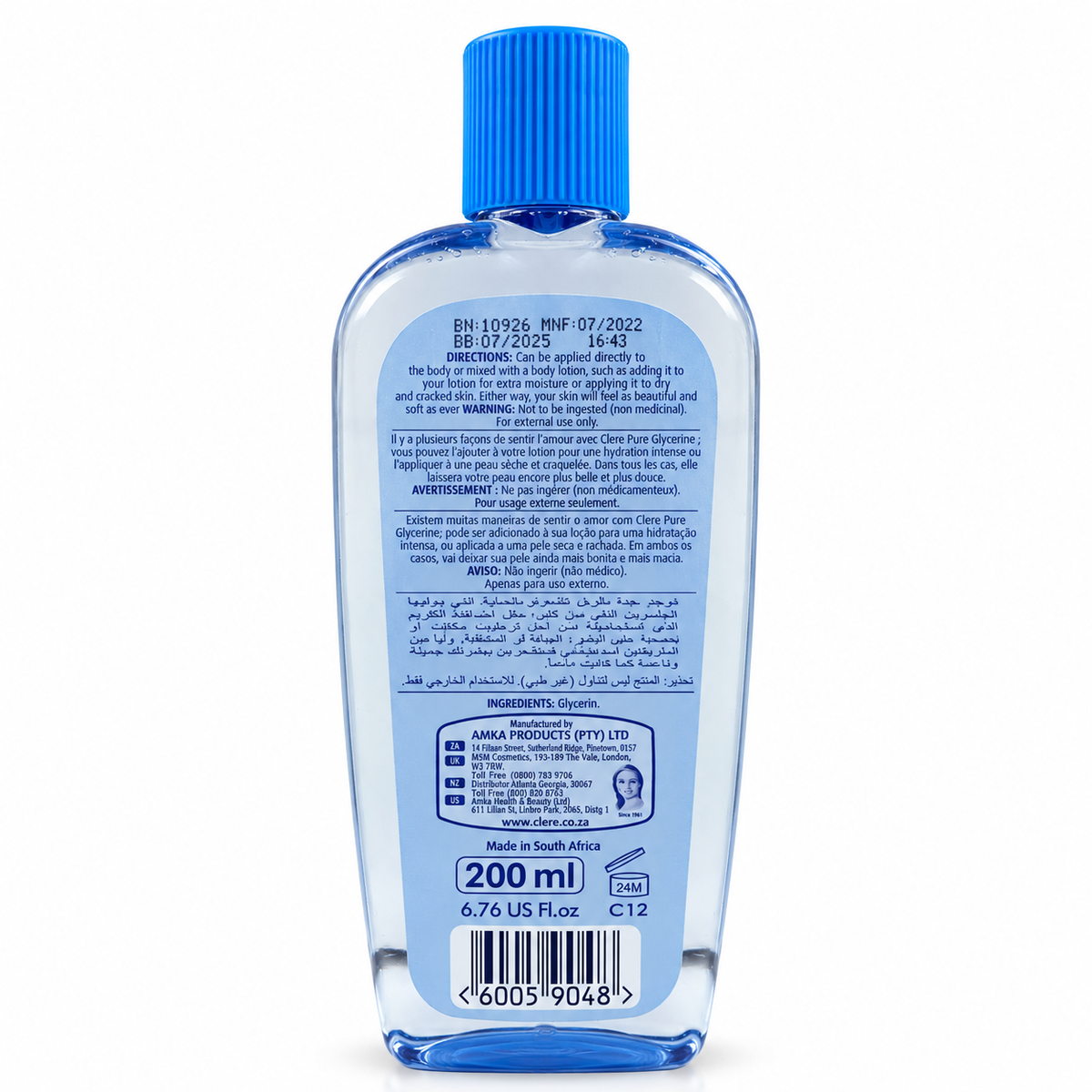 Clere Pure Glycerine för Hud – 200 ml