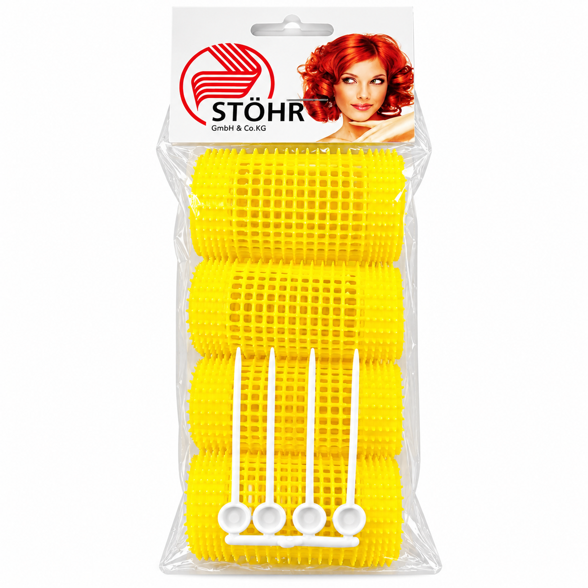 STÖHR Hair Rollers – Gula Hårrullar med Clips