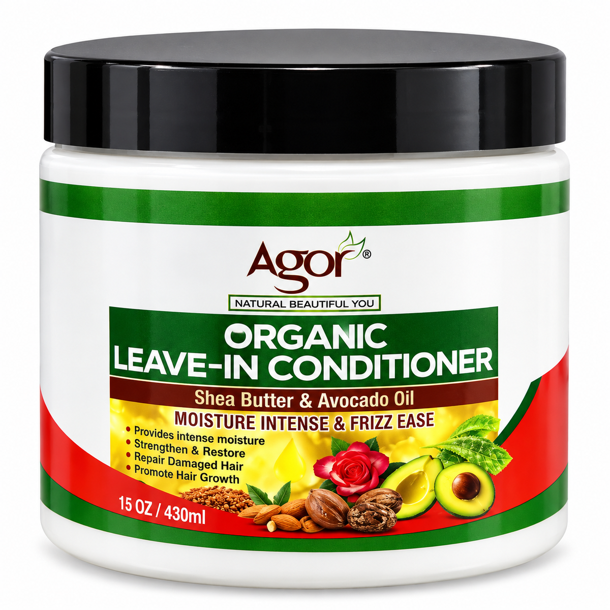 Agor Organic Leave-In Conditioner – Shea Butter & Avocado Oil – 430 ml